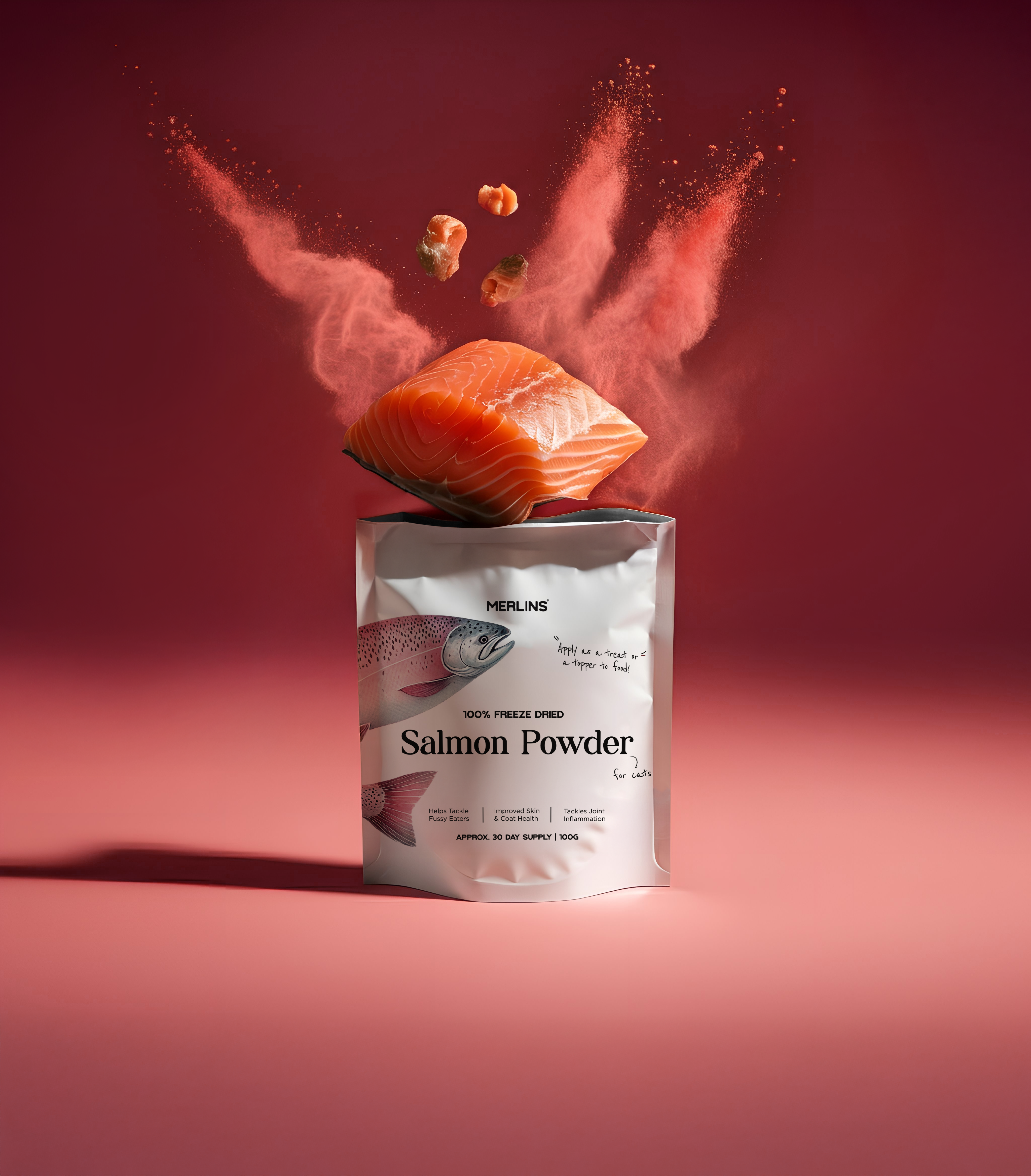 100% freeze dried salmon powder